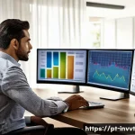 배당 성장 투자와 글로벌 경제 변화 - A professional Brazilian investor in a modern home office setting, analyzing financial charts and di...