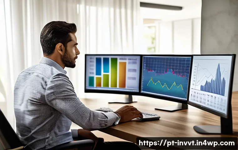 배당 성장 투자와 글로벌 경제 변화 - A professional Brazilian investor in a modern home office setting, analyzing financial charts and di...